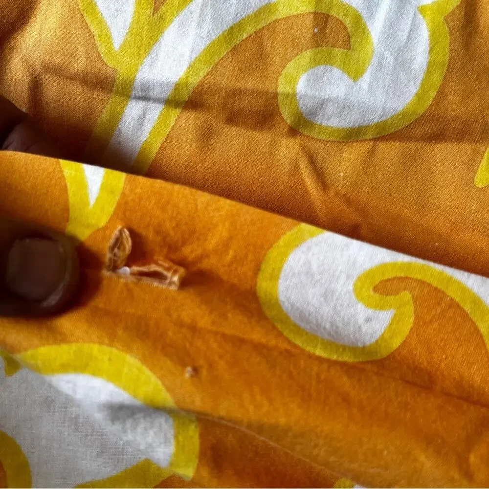 Pottery Barn Teen Reversible Twin Duvet Cover Orange Floral Striped